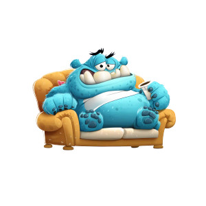 Fat Couch Monster Vinyl Car Decal Sticker – Waterproof & UV-Resistant 8" Fat Couch Monster Vinyl Car Decal Sticker – Waterproof & UV-Resistant 8"