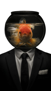 Goldfish In Suit Vinyl Car Decal Sticker – Waterproof & UV-Resistant 8" Goldfish In Suit Vinyl Car Decal Sticker – Waterproof & UV-Resistant 8"