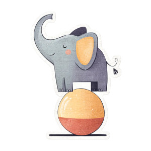 Circus Elephant Sticker Vinyl Car Decal Sticker – Waterproof & UV-Resistant 8"