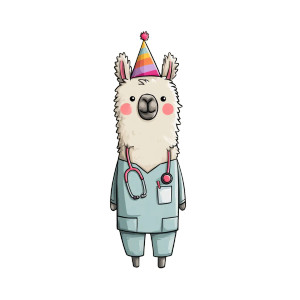 Cute Llama Doctor Vinyl Car Decal Sticker – Waterproof & UV-Resistant 8"