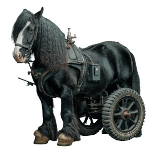 Horse-Tractor Hybrid Vinyl Car Decal Sticker – Waterproof & UV-Resistant 8"