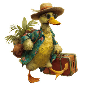 Vacation Duck Vinyl Car Decal Sticker – Waterproof & UV-Resistant 8"