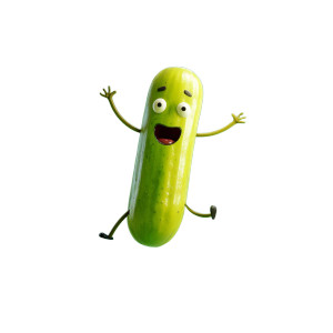 Cartoony Pickle Vinyl Car Decal Sticker – Waterproof & UV-Resistant 8"