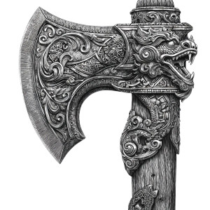 Viking Gothic Axe Vinyl Car Decal Sticker – Waterproof & UV-Resistant 8"