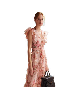 Pink Floral Dress Vinyl Car Decal Sticker – Waterproof & UV-Resistant 8"