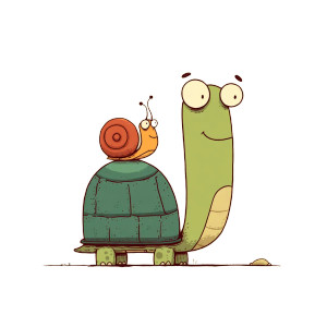 Snail On Turtle V2 Vinyl Car Decal Sticker – Waterproof & UV-Resistant 8"