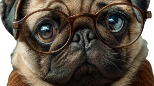 Pug In Glasses Vinyl Car Decal Sticker – Waterproof & UV-Resistant 8"