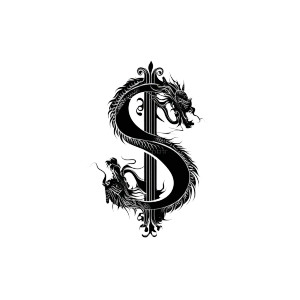 Dragon Dollar Logo Vinyl Car Decal Sticker – Waterproof & UV-Resistant 8"