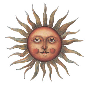 Realistic Sun Illustration Vinyl Car Decal Sticker – Waterproof & UV-Resistant 8"