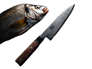 Damascus Steel Knife Vinyl Car Decal Sticker – Waterproof & UV-Resistant 8"