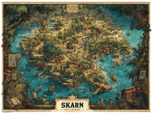 15Th Century Skarn Map Vinyl Car Decal Sticker – Waterproof & UV-Resistant 8"