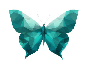 Turquoise Butterfly Logo Vinyl Car Decal Sticker – Waterproof & UV-Resistant 8"