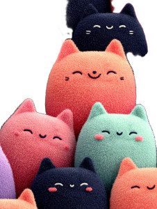 Kawaii Kitty Plush V3 Vinyl Car Decal Sticker – Waterproof & UV-Resistant 8"