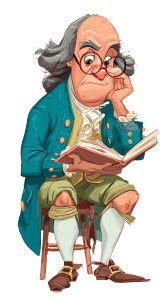 Cartoon Benjamin Franklin Vinyl Car Decal Sticker – Waterproof & UV-Resistant 8"