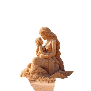 Mermaid Sand Sculpture Vinyl Car Decal Sticker – Waterproof & UV-Resistant 8"