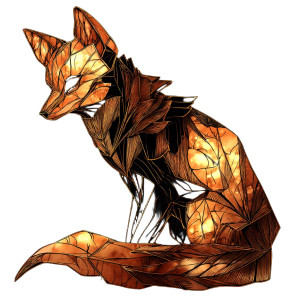 Origami Fox Demon Vinyl Car Decal Sticker – Waterproof & UV-Resistant 8"