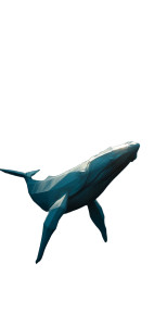 Low Poly Whale V2 Vinyl Car Decal Sticker – Waterproof & UV-Resistant 8"