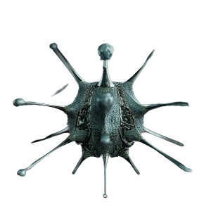 Metal Organic Sculpture Vinyl Car Decal Sticker – Waterproof & UV-Resistant 8"