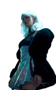 Futuristic Japanese Beauty Vinyl Car Decal Sticker – Waterproof & UV-Resistant 8"