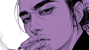 Smoking Anime Man Vinyl Car Decal Sticker – Waterproof & UV-Resistant 8"