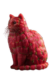 Strawberry Cat Vinyl Car Decal Sticker – Waterproof & UV-Resistant 8"