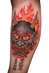 Oni Goblin Tattoo Vinyl Car Decal Sticker – Waterproof & UV-Resistant 8"