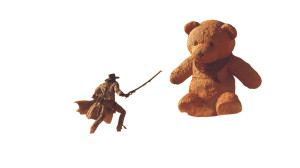 Cowboy Vs Teddy Bear Vinyl Car Decal Sticker – Waterproof & UV-Resistant 8"