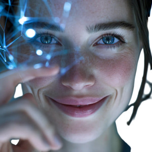 Futuristic Model Interaction Vinyl Car Decal Sticker – Waterproof & UV-Resistant 8"