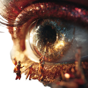 Surreal Eye Construction Vinyl Car Decal Sticker – Waterproof & UV-Resistant 8"