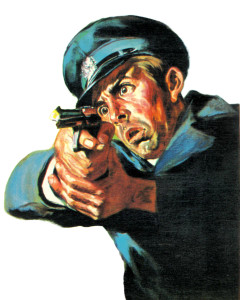 Policeman With Gun Vinyl Car Decal Sticker – Waterproof & UV-Resistant 8"