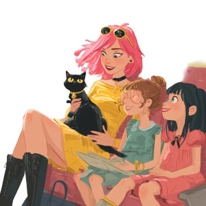 Pink Hair Lady & Cat Vinyl Car Decal Sticker – Waterproof & UV-Resistant 8" Pink Hair Lady & Cat Vinyl Car Decal Sticker – Waterproof & UV-Resistant 8"