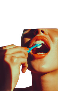 Brushing Teeth Close-Up Vinyl Car Decal Sticker – Waterproof & UV-Resistant 8"