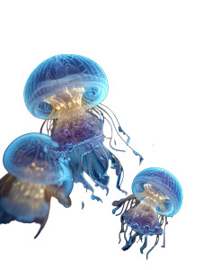 Luminous Jellyfish Spiral Vinyl Car Decal Sticker – Waterproof & UV-Resistant 8"