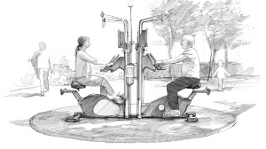 Interactive Exercise Bike Vinyl Car Decal Sticker – Waterproof & UV-Resistant 8"