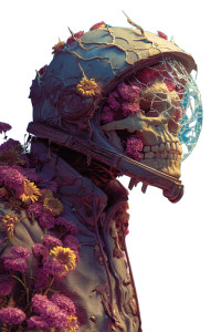 Astronaut Helmet Flowers Vinyl Car Decal Sticker – Waterproof & UV-Resistant 8"