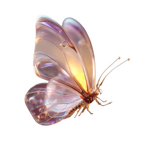 Transparent Pink Butterfly Vinyl Car Decal Sticker – Waterproof & UV-Resistant 8"