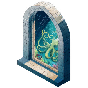 Ocean View Window Vinyl Car Decal Sticker – Waterproof & UV-Resistant 8"