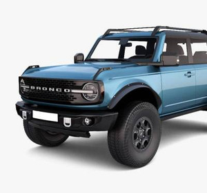 Fits 2021-2023 Ford Bronco Black Horse Offroad Fender Flare FF-FBF21 Sheet Metal Look; Bolt-On; Texture Powder Coat; Black; Steel; Set Of 2 Fits 2021-2023 Ford Bronco Black Horse Offroad Fender Flare FF-FBF21 Sheet Metal Look; Bolt-On; Texture Powder Coat; Black; Steel; Set Of 2