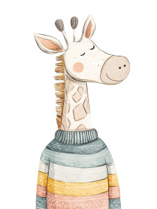 Giraffe In Sweater Vinyl Car Decal Sticker – Waterproof & UV-Resistant 8"