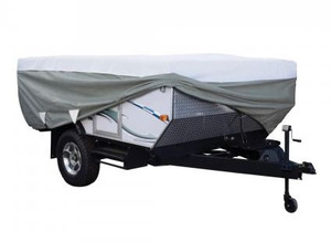 Classic Accessories Pop Up Camper Cover 80-039-153106-00 PolyPRO 3; For Receiver Hitch Camper; Fits 10 Foot To 12 Foot Length Camper; All Weather Protection; Gray/Snow White; 3 Ply Non-Woven Polypropylene Top/1 Ply Non-Woven Polypropylene Sides Classic Accessories Pop Up Camper Cover 80-039-153106-00 PolyPRO 3; For Receiver Hitch Camper; Fits 10 Foot To 12 Foot Length Camper; All Weather Protection; Gray/Snow White; 3 Ply Non-Woven Polypropylene Top/1 Ply Non-Woven Polypropylene Sides