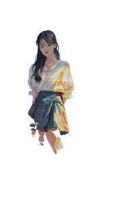 Korean Mural Girl Vinyl Car Decal Sticker – Waterproof & UV-Resistant 8"