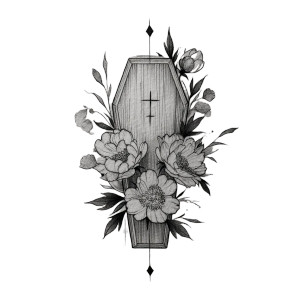 Coffin Peony Logo Vinyl Car Decal Sticker – Waterproof & UV-Resistant 8"