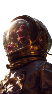 Astronaut'S Floral Helmet V2 Vinyl Car Decal Sticker – Waterproof & UV-Resistant 8"