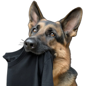 German Shepherd With Shirt Vinyl Car Decal Sticker – Waterproof & UV-Resistant 8"