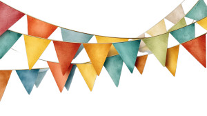 Vintage Paper Pennants Vinyl Car Decal Sticker – Waterproof & UV-Resistant 8"