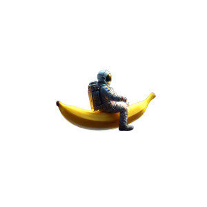 Astronaut On Banana Vinyl Car Decal Sticker – Waterproof & UV-Resistant 8"