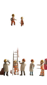 Chibi Workers Inspection Vinyl Car Decal Sticker – Waterproof & UV-Resistant 8"