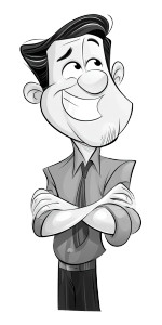 Cartoon Businessman Character Vinyl Car Decal Sticker – Waterproof & UV-Resistant 8"