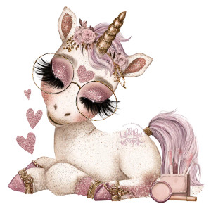 Kawaii Unicorn Clipart Vinyl Car Decal Sticker – Waterproof & UV-Resistant 8"