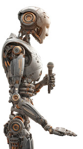 Speaking Robot Vinyl Car Decal Sticker – Waterproof & UV-Resistant 8"